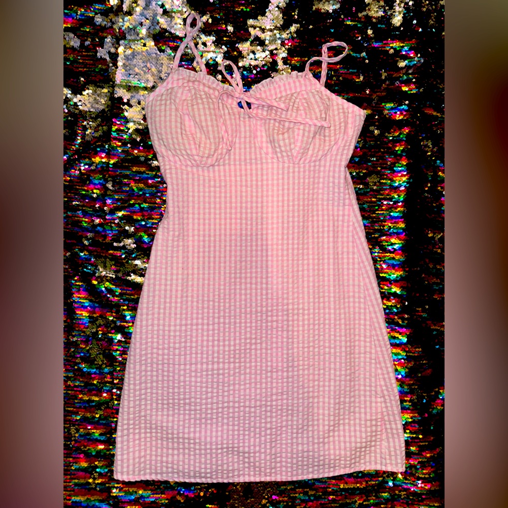 NEVER BEEN WORN Baby Pink Doll Dress Fitted Corset Top